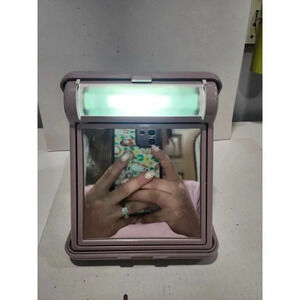 Vintage Rare Clairol Portable Makeup Mirror w/ Dual light purple